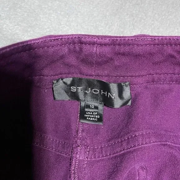 St. John Purple Ankle Cropped Pants - Picture 7 of 9